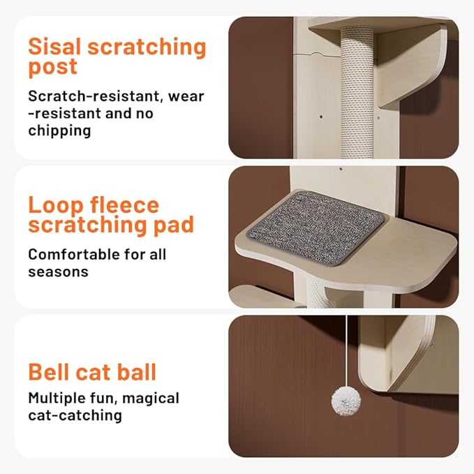 Cat Shelves Shelf for Wall Mount Mounted Floating Perch Furniture Perch Hammock Climber Climbing Indoor Large Wall-Mounted Steps Cat Climb Perches Solid Wood Hammock