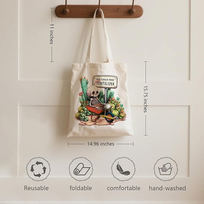 Aesthetic Canvas Tote Bag for Women - with Magnetic Snap Closure & Zipper Inner Pocket Reusable Bag for Shopping