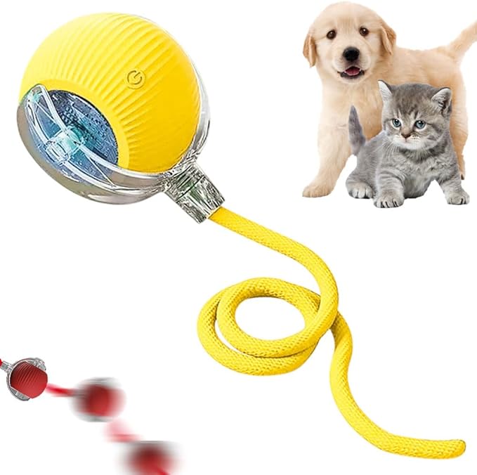 Yilia Interactive Cat Toys for Indoor Cats, 2026 Upgrade Kitten Toys to Relieve Boredom for Indoor Cats, mart Automatic Electric Balls Toys for Bored Cats Dogs (Yellow)