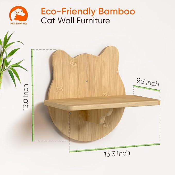 Cat Wall Shelves Furniture for Climbing - Cat House Wall Mounted - Indoor Wooden Floating Furniture - Different Models Including Shelves, Perches, Hammock, Bed, Bridges, Walkways