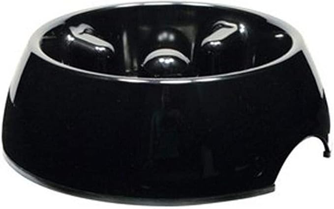 Dogit Go Slow Anti-Gulping Dog Bowl, Black, Medium