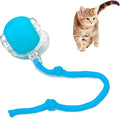 Interactive Cat Toy Ball Automatic Rolling Smart Cat Ball with Tail Motion Activated USB Rechargeable 3 Speed Modes Bird Chirping Durable Silicone Pet Toy for Indoor Cats Multiple Colors (Blue)