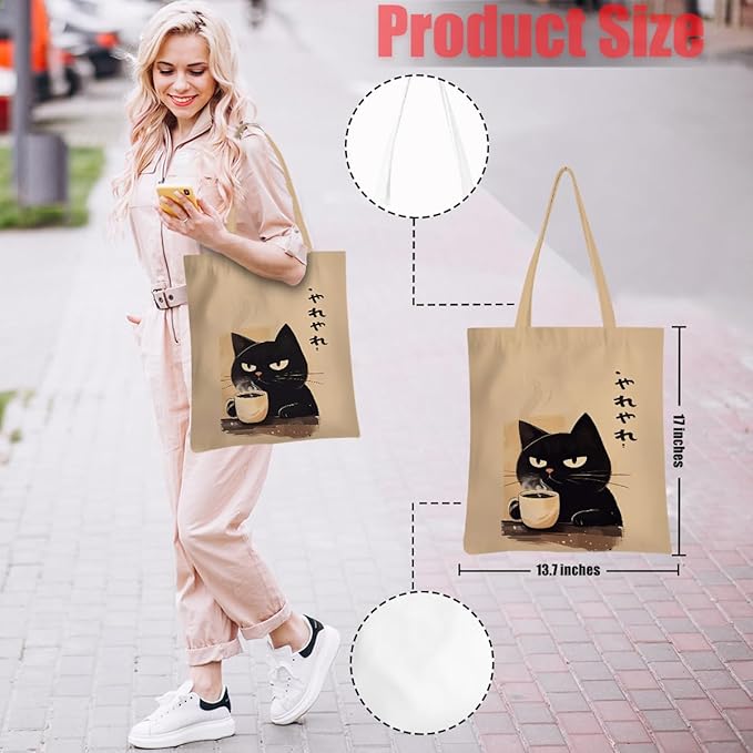 Hanamiya Na Tote Bag with Zipper Pockets, Tote Bag Reusable Shopping Grocery Bags Birthday Gifts for Women, Weekender Bags