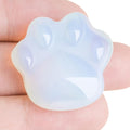 Cat Crystals and Healing Stones, Natural Stone for Anxiety Relief, Pocket-Sized Worry Stones for Stress Relief, Unique Gift for Crystal Cat Lovers Women Men Mother's Day Gifts (White)