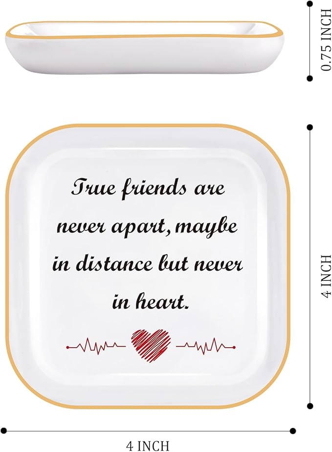 PUDDING CABIN Friend Birthday Gifts for Women True Friends are Never Apart- Long Distance Friendship Gift, Friends Moving Away Gifts