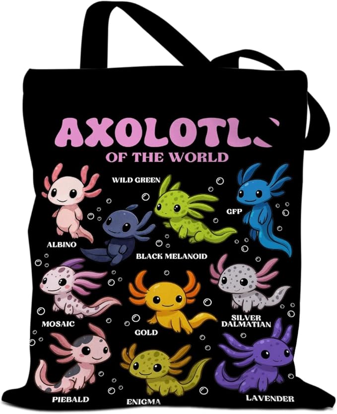 Cute Axolotls Cat, Moon Witch Series Inspirational Quotes Grocery Bags Gifts for Women