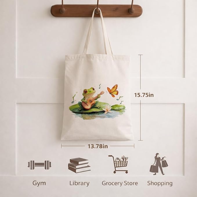 Cute Animal Tote Bag, Animal Lover Gift, Canvas Tote Bag for Women, Reusable Shopping Bags for Casual Shopping Work