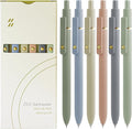 UIXJODO Gel Pens, 6 Pcs Black Ink Pens for Women, 0.5mm Fine Point Smooth Writing Pens, High-End Series Retractable Pens for Journaling Note Taking (6 Pcs Gold Morandi)