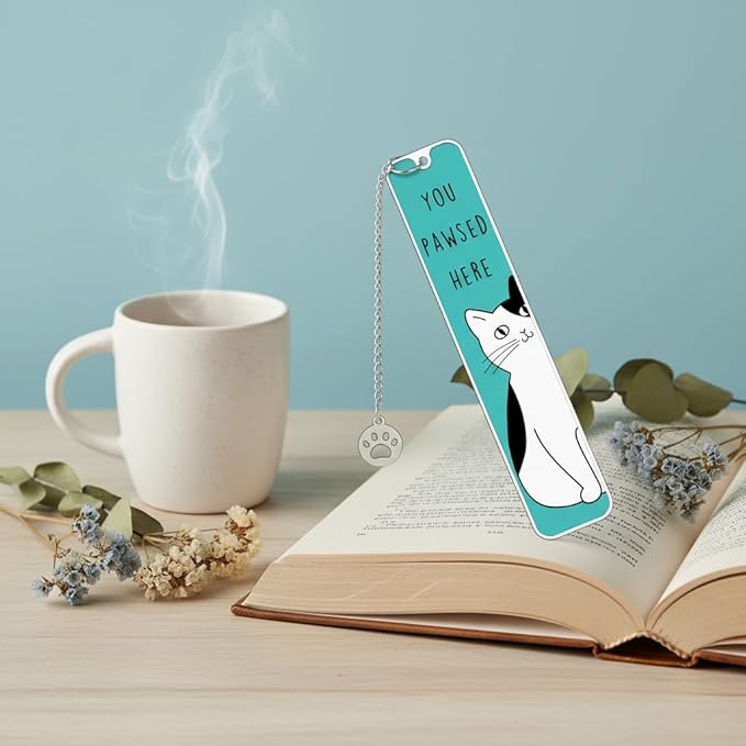 Cat Lover Gifts for Women, Cute Bookmarks for Girls, National Pet Day Birthday Gift for Cats Mom, Cats Themed Gift for Friends Woman Men Boys, Reading Accessories for Book Lovers College Student