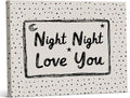 Retro Sleep Bedroom Canvas Wall Art Night Night Love You Print Painting Vintage Wall Decor for Home Bedroom 8x10 Inches Framed