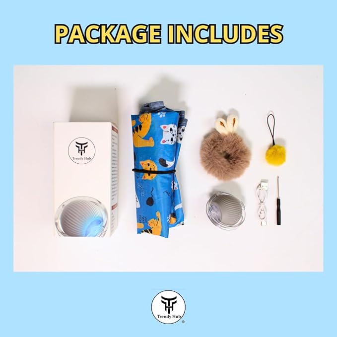 Interactive Cat Toys Fast Rolling Ball in Pouch for Bored Indoor Adult Cats, Automatic Motion Activated Ball; Hide and Seek Game for Exercise Kicker, Cat's Gift, Rechargeable Kitten Toys