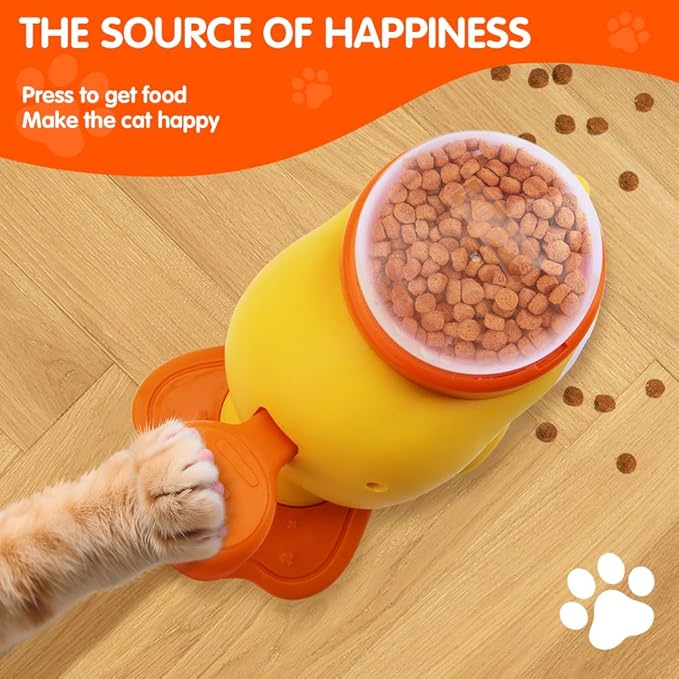 Interactive Cat Treat Dispenser, Slow Feeder Cat Puzzle Toy Duck Shaped Design