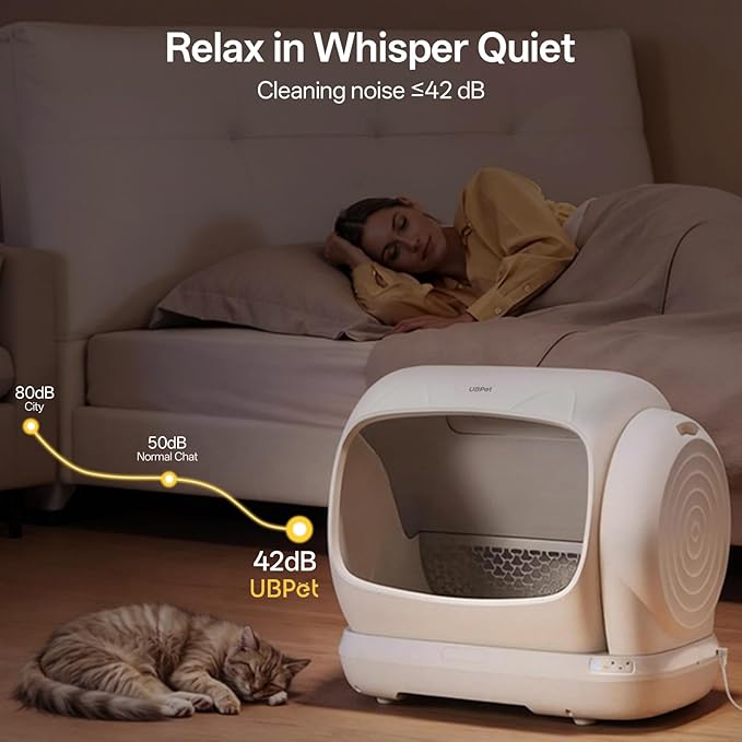 XXXL Self Cleaning Litter Box, 106L Automatic Litter Box with App Control,Odor Control,Safety Sensor,Anti-Pinch, Low Entrance Automatic Cat Litter Box for Multiple Cats