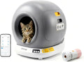Self-Cleaning Automatic Cat Litter Box for One Cat, Compact 76L for Small Spaces, Dual Safety Sensors (Proximity Pause + Weight Stop), Jam Auto-Stop, Child Lock, App Control, 4L Waste Bin