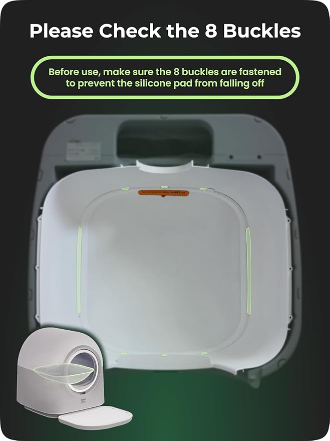 HHOLOVE TYPro Self Cleaning Cat Litter Box Automatic Hands-Free Smart Robot self Cleaning Cat Litter Box for Multiple Cats with APP Control Safe with Litter Mat Waste Bags and Deodorizer