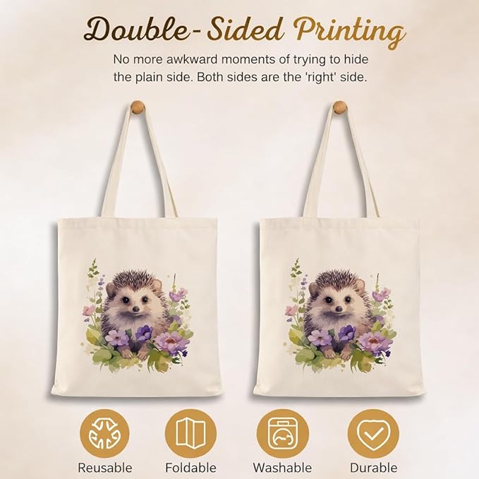 Cute Animal Tote Bag, Animal Lover Gift, Canvas Tote Bag for Women, Reusable Shopping Bags for Casual Shopping Work