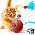 Interactive Cat Ball Toy with Tail for Indoor Cats Kittens – 2026 - Automatic Smart Rolling Motion Pet Exercise for Small Dogs | Rechargeable Motion-Activated, USB Charging Self-Play (RED)