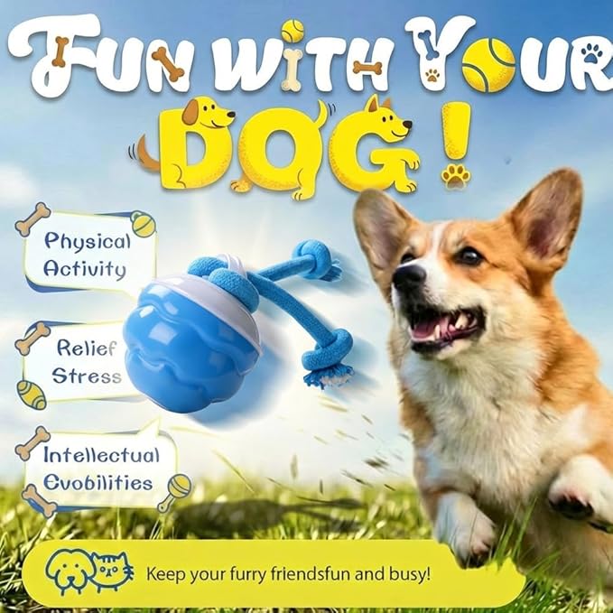 Interactive Dog Toys, 2026 Upgrade Touch Activated Bouncing Jumping Dog Ball Automatic Electric Rolling Balls with Rope, Rechargeable Rolling Chasing Toy for Indoor Outdoor Play (Red)