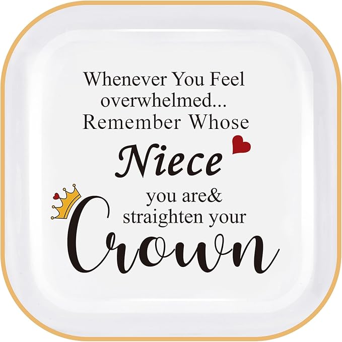 PUDDING CABIN Niece Gifts from Auntie, Jewelry Ring Holder Dish, Remember Whose Niece You Are, Birthday Mothers Day Gift
