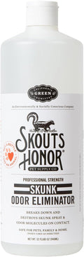 Skout's Honor Skunk Odor Eliminator for Pets, Indoor, and Outdoor Surfaces – Eliminate Skunk Spray Odor, Eco-Friendly, Cruelty-Free Solution for Pets and Surfaces, 32 oz