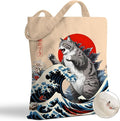 Hanamiya Na Tote Bag with Zipper Pockets, Tote Bag Reusable Shopping Grocery Bags Birthday Gifts for Women, Weekender Bags