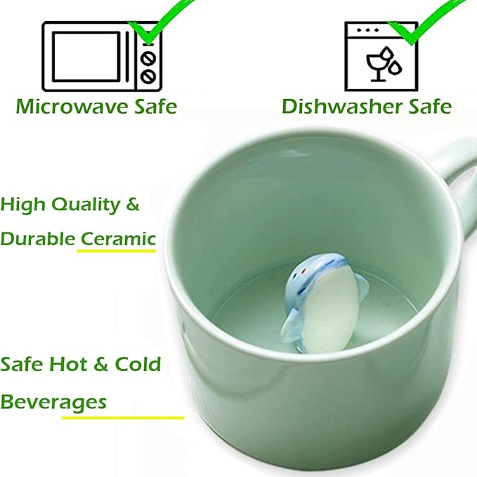 Dolphin Cute Cartoon Animal Fathers Day Gift For Dad And Grandpa - Coffee 8 oz Mug. Unique Gifts Idea For Men Husband!