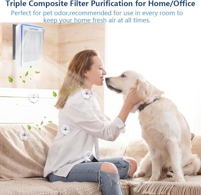 Cat Litter Deodorizer Plug In Ionizer Air Purifier, Litter Deodorizer 3 in 1 with Ionizer, HEPA Filter & Activated Carbon Block, Pet Odor Eliminator for home to Clean: Various Odors (2-Pack）