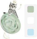 Melamine Cat Slow Feeder Bowl - Pastel Series Cat Plate for Dry and Wet Food - Cute Maze Feeder Dish for Healthy Eating - Dishwasher Safe - 6.3''W x 1.2''H - 7 OZ - Mint Green