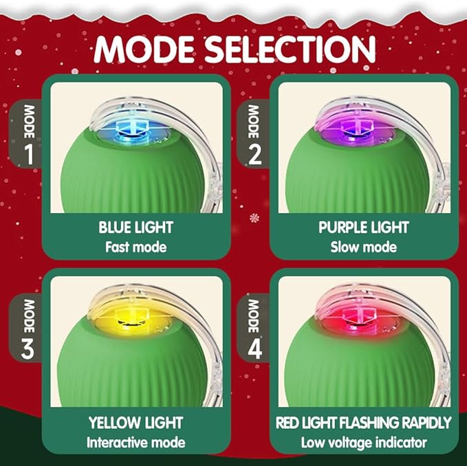 Interactive Cat Ball Toy With Cord Imitation Mouse - Automatic Rolling Indoor Toy for Adult Cats - Smart Green and Gray
