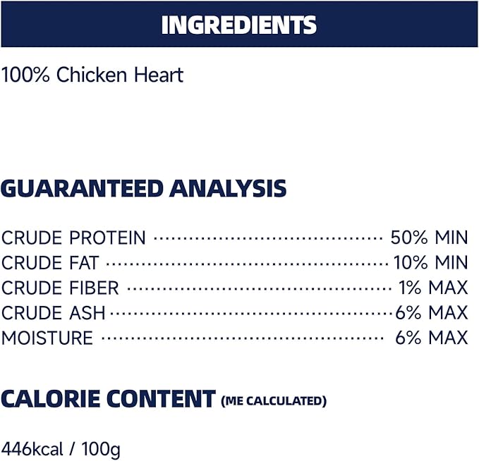 Freeze Dried Chicken Hearts for Dogs and Cats, Single Ingredient, High Protein Training Treats, All Natural Healthy Pet Snacks, Perfect for Picky Eaters, 4.23 oz