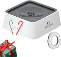 ELS PET No Spill Slow Water Feeder - Large Capacity 70oz/2L Travel Bowl for Dogs & Cats (Grey)