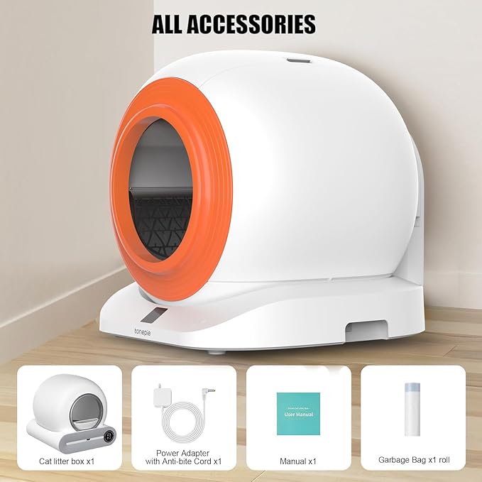 Self Cleaning Litter Box, Automatic Cat Litter Box Self Cleaning for Multiple Cats, App Control with 32'' Tall Christmas Tree Cat Scratching Post
