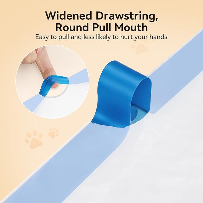 Meowant Cat Litter Box Liner for SC03, Heavy Duty Drawstring Trash Bags(60PCS) for MeoWant MW-SC03 Automatic Litter Box, Extra Thick Leakproof, 3 Rolls (20 Bags/Roll)