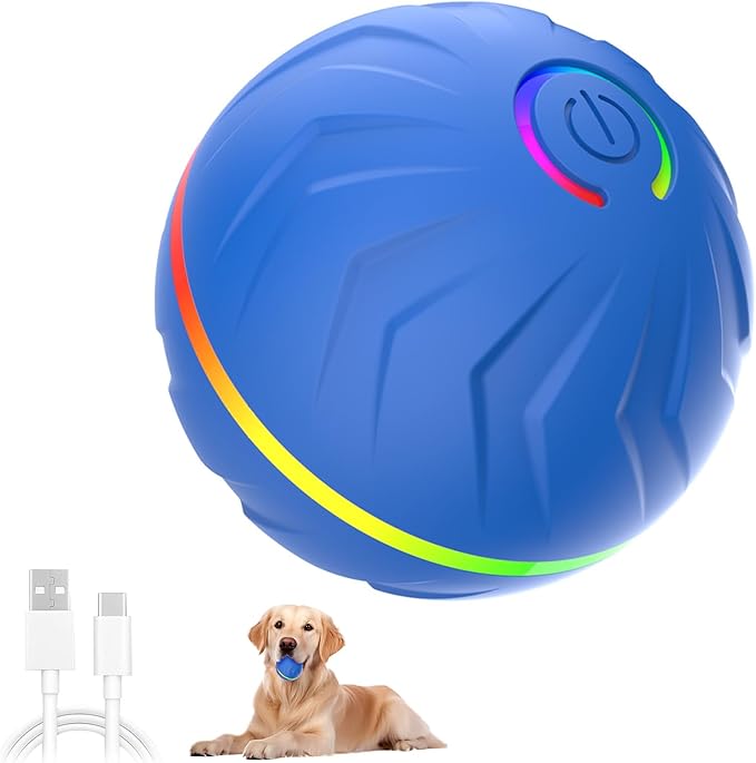 Vibrating Dog Ball, 2025 New Moving Dog Ball, Upgraded Interactive Dog Ball, Automatic Bouncing Ball Toy for Pet, Shaky Ball Toy for Small Dogs and Cats (b-Blue)
