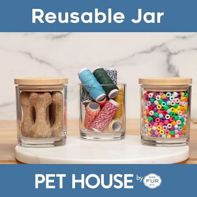 Pet House Candles, Plant-Based, Long Lasting, Pet Friendly Candles for Home, 60 Hour Burn Time - Herb Garden, 9 oz