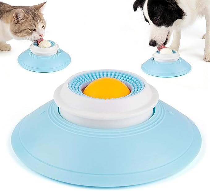 2026 New Lick Sphere Dog,Dog Cat Licks Toys,Dog Cat Licks Toys for Liquid Food,Dog Lick Bowl with Ball,Non-Slip Dogs Liquid Lickbowl（Yellow Ball）