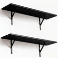 Tectocker-DOU Heavy Duty Long Wall Shelves Set of 2, Floating Shelves Wall Mounted with Industrial Brackets, 40lbs Capacity Shelves for Laundry Room, Kitchen, Bathroom, Living Room (31.5"*8",Black)