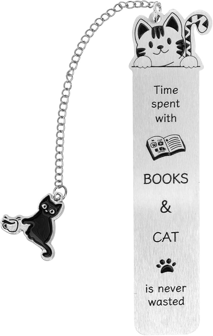 Cat Bookmark for Women, Cute Bookmarks Aesthetic Funny Gifts Reading Accessories for Book & Cat Lovers Women Men Readers Teens Kids Girls Boys