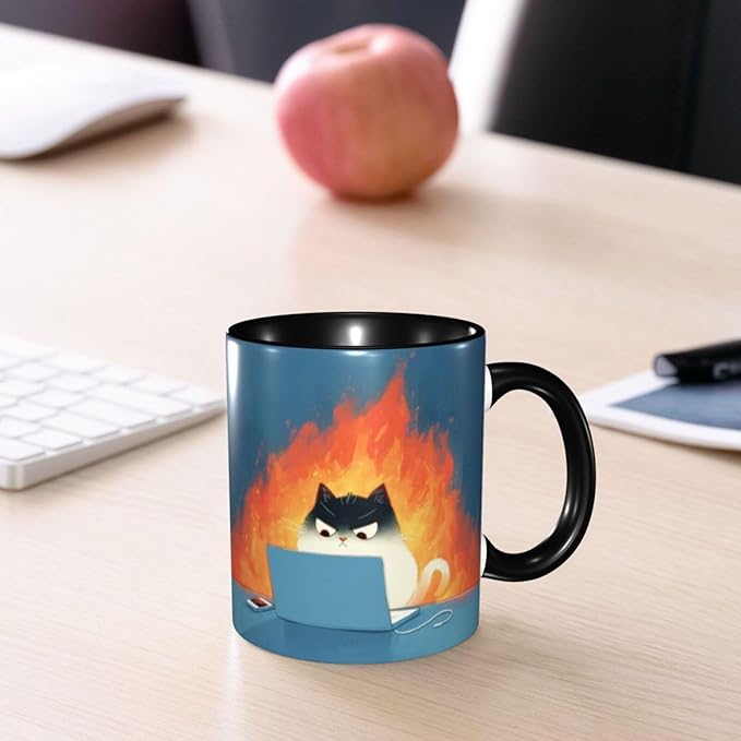 Cat Coffee Mug 11 OZ Ceramic Tea Cup Novelty Mugs Funny Coffee Cups with Handle