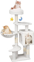 Meecal 43-Inch Cat Tree,Cute Cloud Cat Tree for Kittens & Small Cats Under 6 Months 9lbs, Cat Tower with Scratching Post, Double Condos, Plush Hammock & Dangling Toys, White
