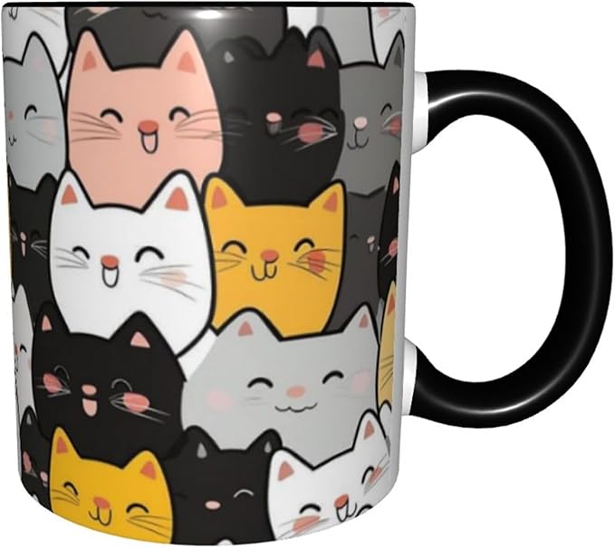 Cats Coffee Mug Funny Ceramic Tea Cup With Handle Dishwasher Microwave Safe for Women 11oz Porcelain Mugs