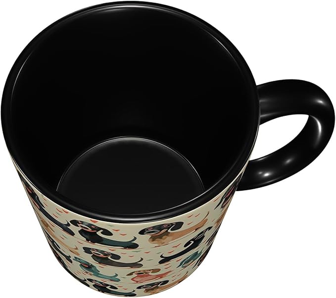 Dachshund Coffee Mug Funny Ceramic Tea Cup Novelty Presents for Women Men Home and Office Birthday Microwave Dishwasher Safe 11oz