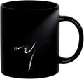 Black Cat Coffee Mug – 11oz Black Ceramic Mug with Artistic Light Silhouette Design, Minimalist Aesthetic Cat Lover Gift for Home Office, Tea & Coffee Cup