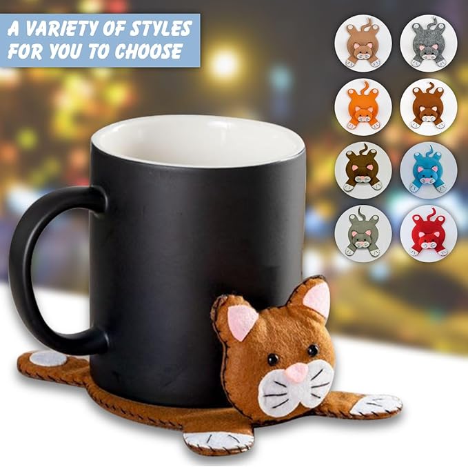 Funny Coasters Gift Set – Cool Themed Gifts for Women, Desk Decor for Mom or Coffee Lovers, Holiday Surprise for Animal Fans, Unique Drink Mats, Cute Coaster Idea for Pet Lovers, Valentine Gifts