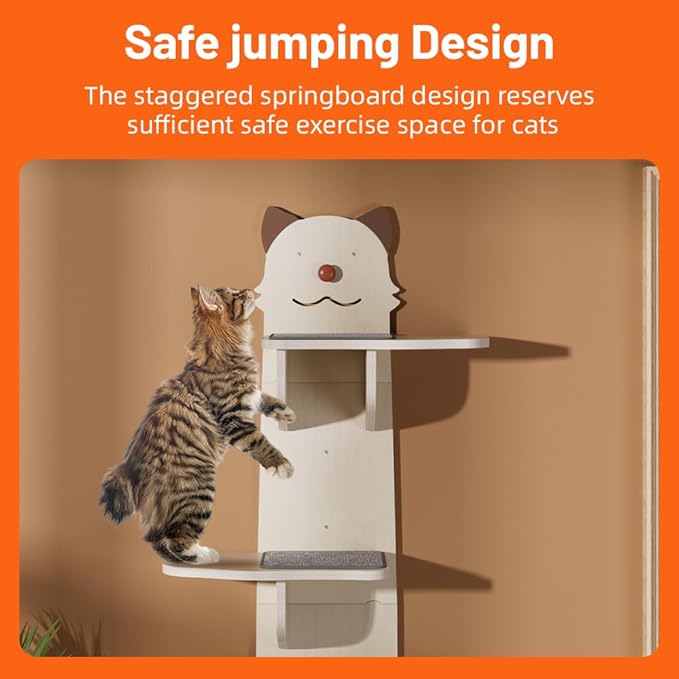 Cat Shelves Shelf for Wall Mount Mounted Floating Perch Furniture Perch Hammock Climber Climbing Indoor Large Wall-Mounted Steps Cat Climb Perches Solid Wood Hammock