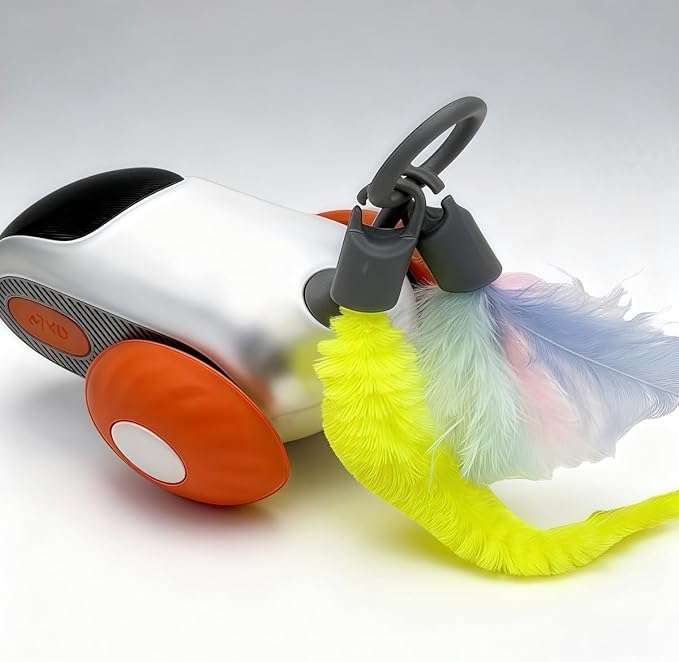 Smart Interactive Cat Toy – Automatic Moving Mouse Toy with Remote Control, USB Rechargeable, 15-20m Range, Fun Orange Design for Playful Cats