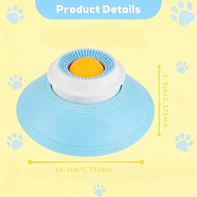 Dog Lick Sphere – Slow Feeder Lick Toy for Dogs & Cats, Interactive Licking Ball for Liquid Food, Non-Slip Enrichment Toy to Keep Dogs Busy, Anxiety Relief, Easy to Clean (Yellow)
