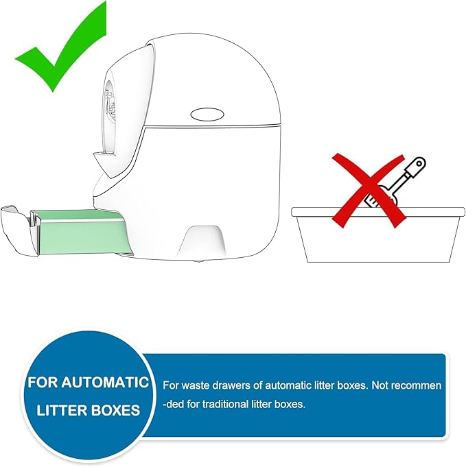 Cat Litter Box Liners, 40 Count, Ultra-Thick, Scratch-Proof, Waterproof, Tear-Resistant, Compatible with Self-Cleaning Litter Boxes