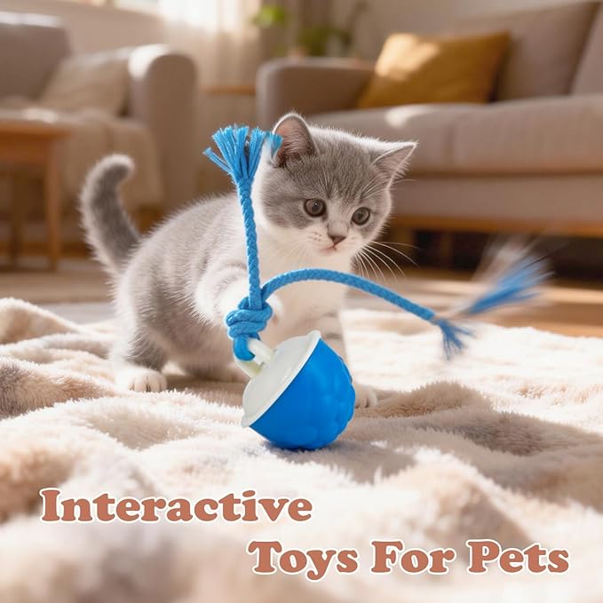 KumCinn Power Tail 2.0 Automatic Moving Dog Ball - Interactive Dog Toy | Self-Rolling, Motion Activated Electric Pet Ball to Keep Dogs Busy & Relieve Boredom (Suitable for All Dog Breeds)