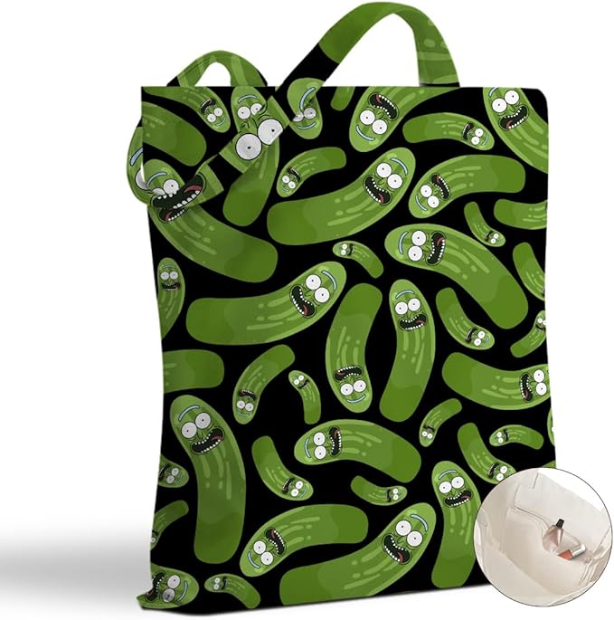 Hanamiya Na Tote Bag with Zipper Pockets, Tote Bag Reusable Shopping Grocery Bags Birthday Gifts for Women, Weekender Bags